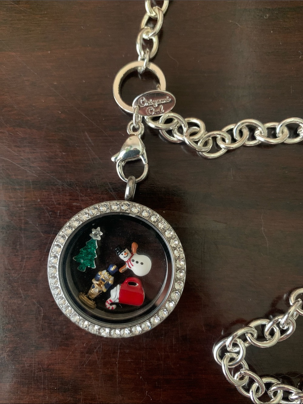 Origami Owl Silver-tone Holiday Locket Necklace with removable Charms - Picture 2 of 10